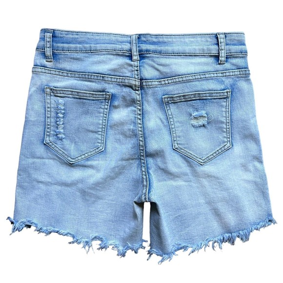 Z Avenue US Women's Cut Off Jean Shorts Size M Medium Light Blue Denim Jeans - Picture 2 of 8